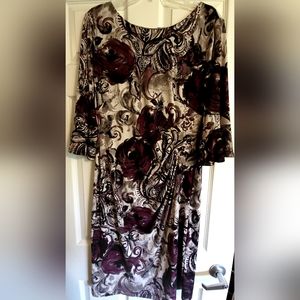 Purple, black, grey & white dress